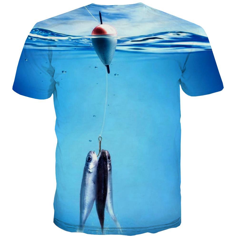 fishing T shirts Men fish Tshirts Novelty buoy Tshirts Cool lake