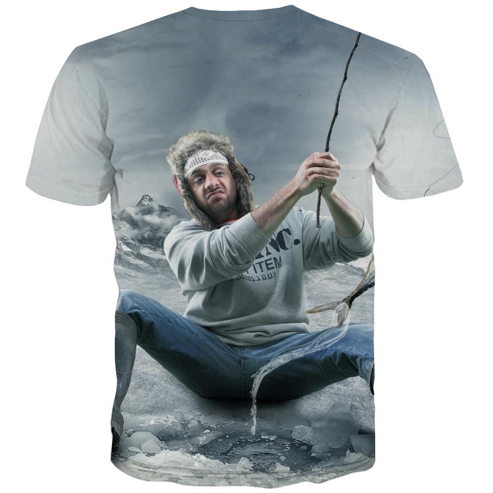 fishing T-shirt Men fish Shirt Print Short Sleeve Hip hop S-5XL Style