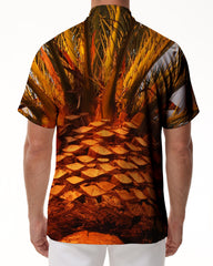 Oversized Pineapple Cool Art Men's Casual Button Short Sleeve Hawaiian Shirt Beach Top