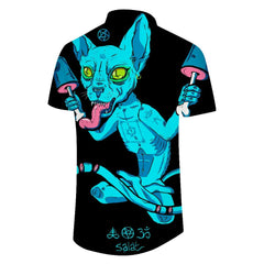 Alien funny cat fashion 3D printing short sleeve men's clothing comfortable breathable street cute pet pattern fashion tops