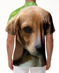 Beagle Mens Fashion Shirts Comfortable Hawaiian Shirts Mens Casual Style Shirts Resort Shirts with Short Sleeves Button Down