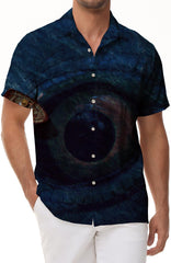 Ancient mythical beast eyes men's casual fashion summer casual fashion urban comfortable breathable lapel short sleeve daily wear