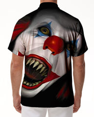Amusement park funny evil short-sleeved shirt men's casual loose regular style Hawaiian short-sleeved shirt four seasons beach party