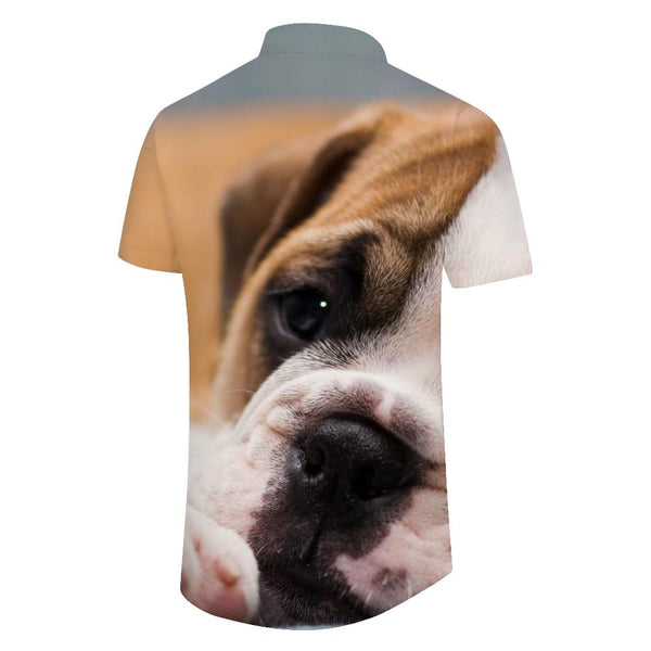
British Bulldog Men's Casual Loose Tropical Hawaiian Lapel Button-Down Short Sleeve Tropical Summer Beach Short Sleeve Shirt
                