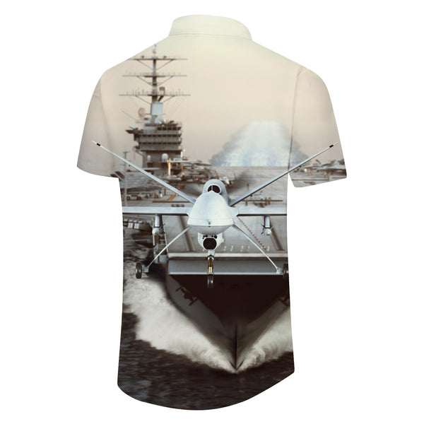 
Airplane Fighter Men's Shirt Short Sleeve Button-Down Beach Shirt Tropical Vacation
                