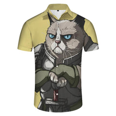 Fashion Men's Tropical Hawaiian Shirt Style 3D Printing Japanese Cartoon Cat Casual Shirt Men Summer Short Sleeve