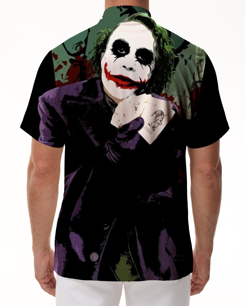 
Crazy Poker 3D Digital Printing Pattern Movie Joker Fashion Cool Men's Button Lapel Casual Loose Short Sleeve Shirt
                