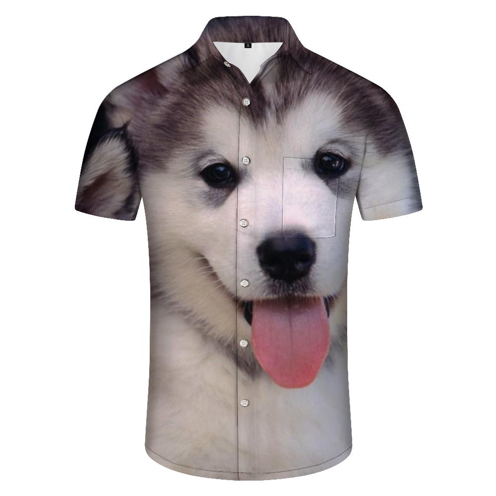 
Animal Husky Dog Hawaii Men's Fashion Beach Shirt Casual Short Sleeve Summer Shirt Suitable for Beach Holiday Party
                