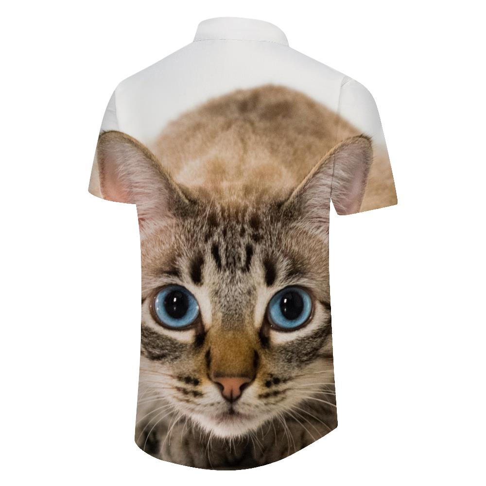 
Men's Casual Button Short Sleeve Tropical 3D Digital Print Animal Cat Pattern Shirt Beach Top Hawaiian Shirt
                