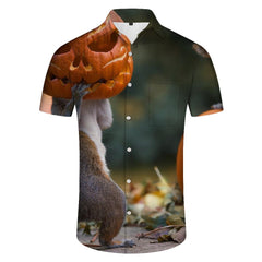 Animal Print Men's Short Sleeve Button Down Shirt Casual Loose Fit Summer Beach Shirt Men's Dress Shirt