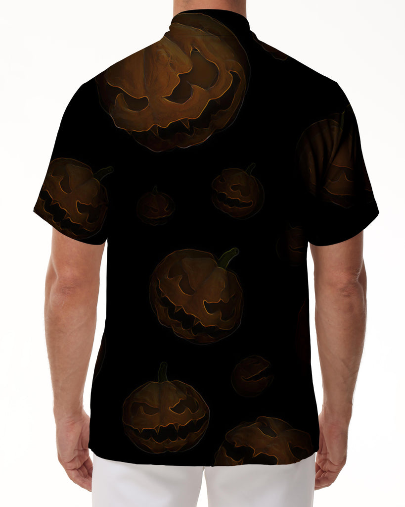 
Pumpkin Monster Print Men's Button Shirt Fun Print Casual Short Sleeve Hawaiian Festival Shirt Short Sleeve
                