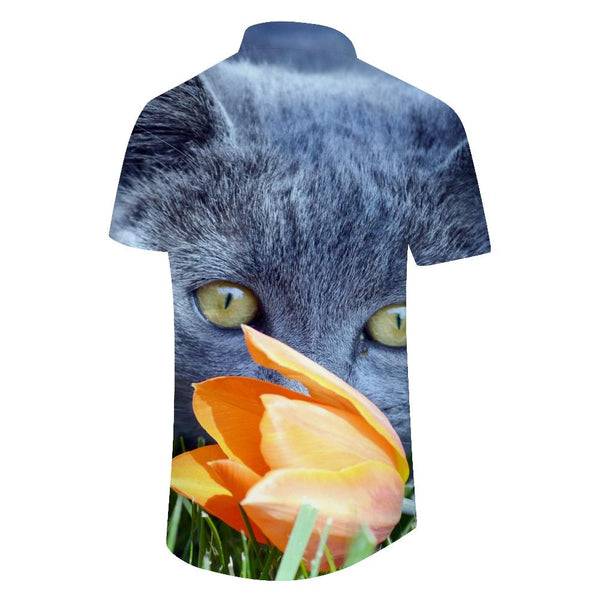 
Hawaiian Shirt Cat Animal Casual Vacation Loose Simple Style Men's Summer Beach Print Short Sleeve Button Shirt
                