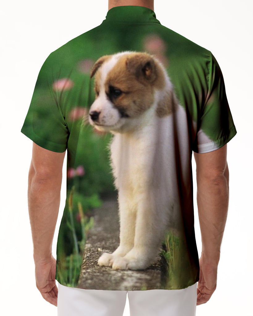 
Men's Casual Animal Print Pattern Hawaiian Shirt Realistic Cute Puppy Tropical Button-Up Beach Shirt Short Sleeve
                