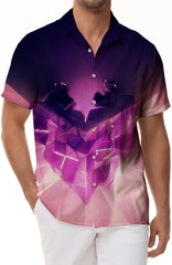 Geometric love pattern loose short-sleeved casual vacation beach short-sleeved shirt fashionable cool top