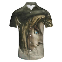 Men's 3D digital printing Japanese cartoon anime casual loose short-sleeved pattern cool fashion short-sleeved shirt
