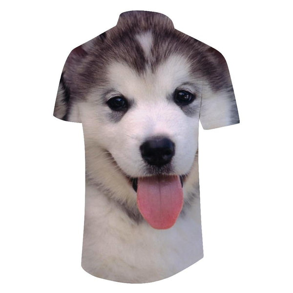 
Animal Husky Dog Hawaii Men's Fashion Beach Shirt Casual Short Sleeve Summer Shirt Suitable for Beach Holiday Party
                