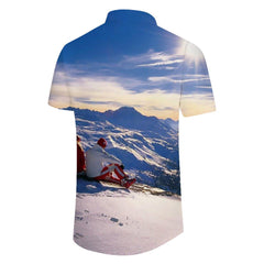 Trendy snowboard men's casual button-down Hawaiian shirt tropical summer outfit men's vintage beachwear