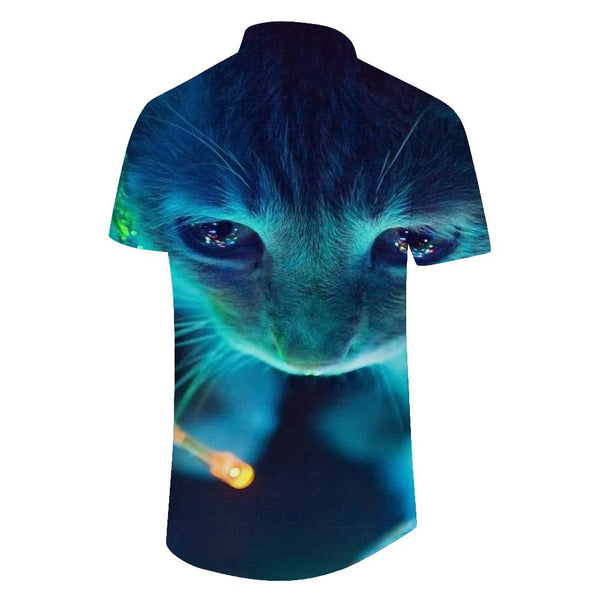 
Men's Shirt Colorful Cat 3D Printed Shirt Casual Button Short Sleeve Shirt Fashion Summer Vacation Beach Shirt
                