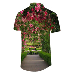 Floral Shirt Style Beach Hawaiian Summer Tops Men Shirt Casual Loose Printed Cuffs Button Closure