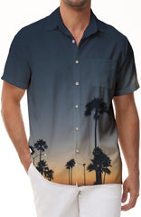 Hawaiian Men's Beach Short Sleeve Tropical Print Floral Hawaiian Polyester Regular Fit Casual Shirt