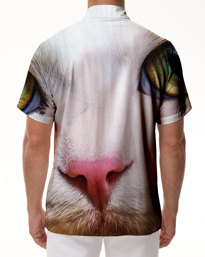 
Funny Cat Face Men's Loose Hawaiian Shirt Short Sleeve Pocket Casual Regular Fit Button Top
                