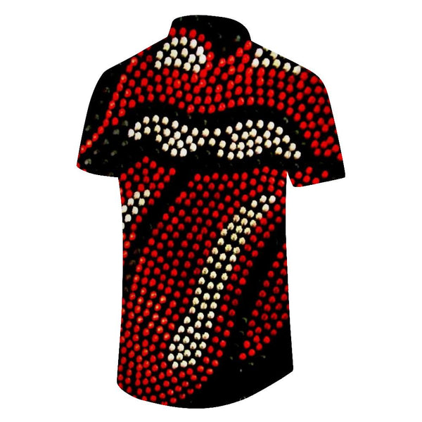 
Abstract personalized lips summer loose breathable short sleeves casual slim fashion tops printed retro short sleeves
                