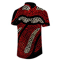 Abstract personalized lips summer loose breathable short sleeves casual slim fashion tops printed retro short sleeves