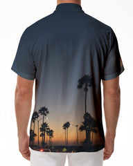 Hawaiian Men's Beach Short Sleeve Tropical Print Floral Hawaiian Polyester Regular Fit Casual Shirt