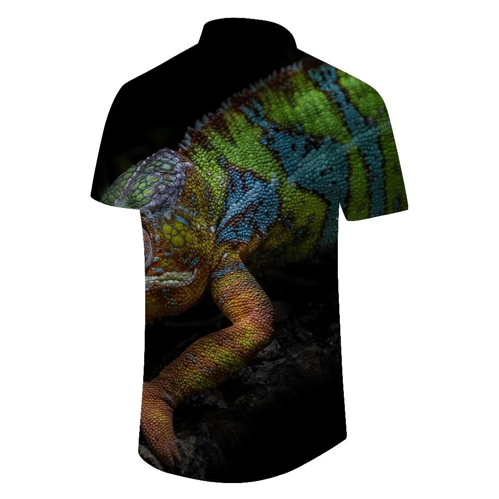 
Animal Chameleon Lizard Mens Hawaiian Shirt Short Sleeve Button Down Hawaiian Shirt With Pockets
                
