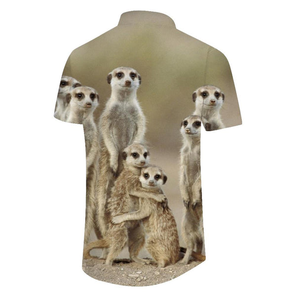 
Meerkat Animal Mens Hawaiian Tropical Cool Fashion Simple Style Casual Button Short Sleeve Tropical Summer Beach Shirt Short Sleeve
                