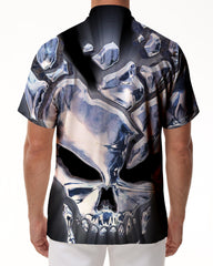 Abstract skull men's casual loose Hawaiian style vacation beach suitable for summer outdoor daily travel