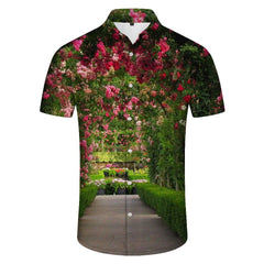 Floral Shirt Style Beach Hawaiian Summer Tops Men Shirt Casual Loose Printed Cuffs Button Closure