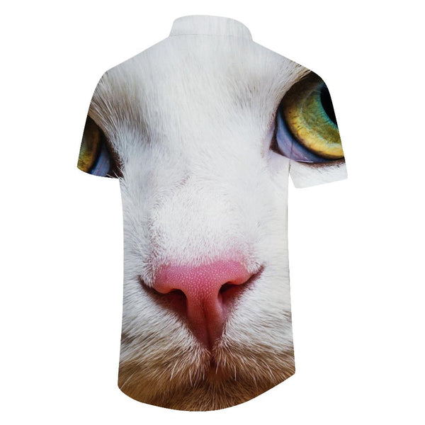 
Funny Cat Face Men's Loose Hawaiian Shirt Short Sleeve Pocket Casual Regular Fit Button Top
                