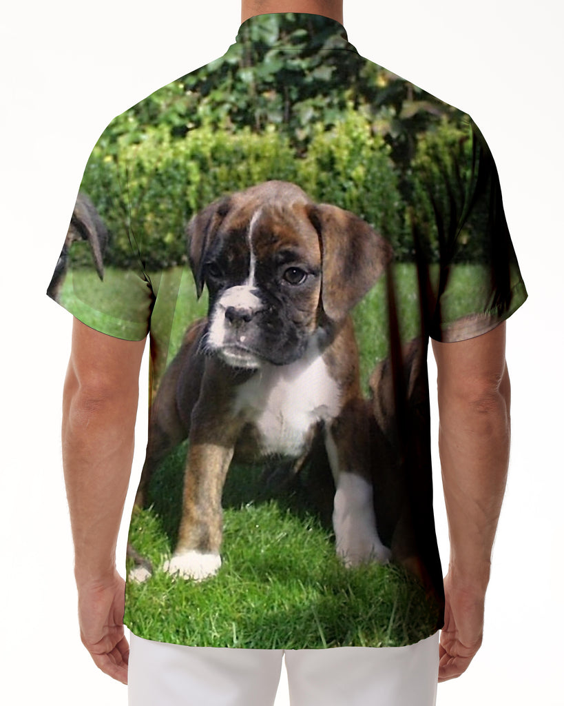 
Sanfutian Boxer Dog Men's 3D Print Casual Button Down Shirts Novelty Hawaii Short Sleeve
                