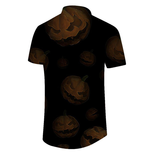 
Pumpkin Monster Print Men's Button Shirt Fun Print Casual Short Sleeve Hawaiian Festival Shirt Short Sleeve
                