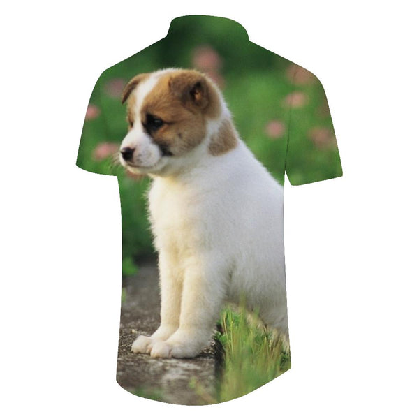 
Men's Casual Animal Print Pattern Hawaiian Shirt Realistic Cute Puppy Tropical Button-Up Beach Shirt Short Sleeve
                
