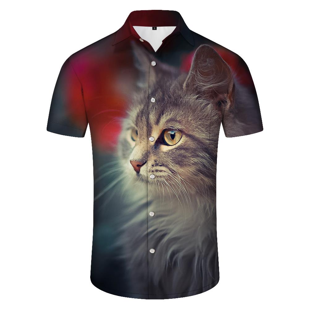 
Mens Casual Shirts Cute Animal Cat 3D Printed Shirts Casual Button Short Sleeve Shirts Fashion Summer Vacation Beach Shirts Streetwear Tops
                