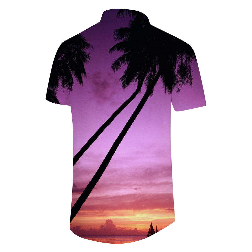 
New Beach Casual Style Men's Pattern Short Sleeve Button Shirt Casual Vacation Seaside Summer Fashion Shirt Button Shirt
                