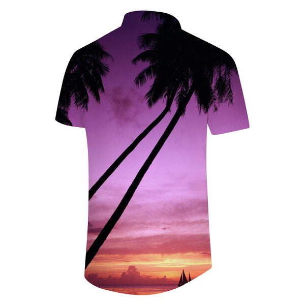 
New Beach Casual Style Men's Pattern Short Sleeve Button Shirt Casual Vacation Seaside Summer Fashion Shirt Button Shirt
                