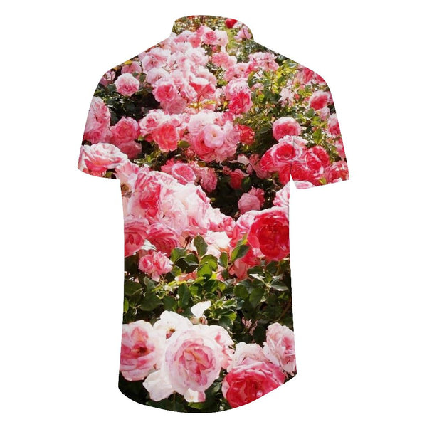 
Men's Hawaiian Shirt Fashion Button-Up Beach Shirt Short Sleeve Summer Casual Shirt Loose Fit Pink Rose
                