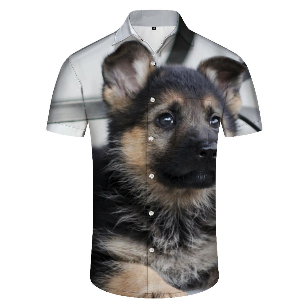
Shepherd Dog 3D Digital Printed Pattern Men's Button Lapel Hawaiian Shirt Short Sleeves Vacation and Casual Tops Short Sleeves
                