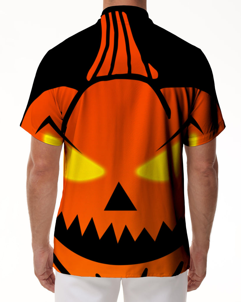
Pumpkin Ghost Men's Casual Button Shirt Short Sleeve Beach Vacation Tropical Hawaiian Outfit
                