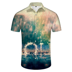 Retro tropical Hawaiian shirt men's casual loose daily street simple style summer breathable and comfortable short-sleeved shirt