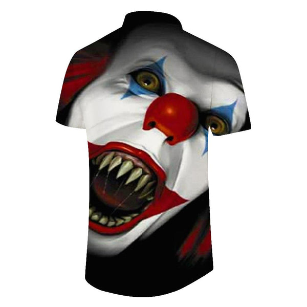 
Amusement park funny evil short-sleeved shirt men's casual loose regular style Hawaiian short-sleeved shirt four seasons beach party
                