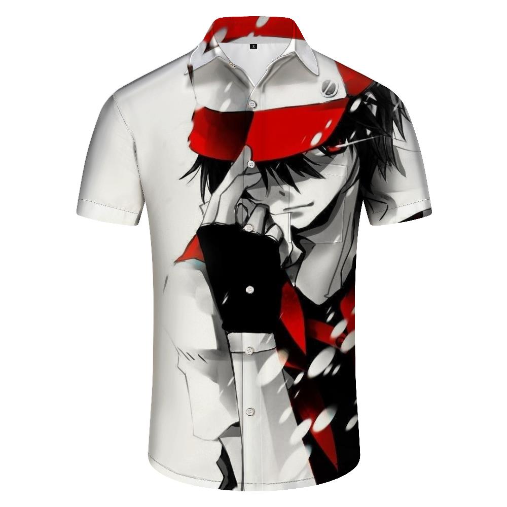 
Japanese cartoon anime men's casual loose short-sleeved 3D digital printing pattern cool fashion short-sleeved shirt
                