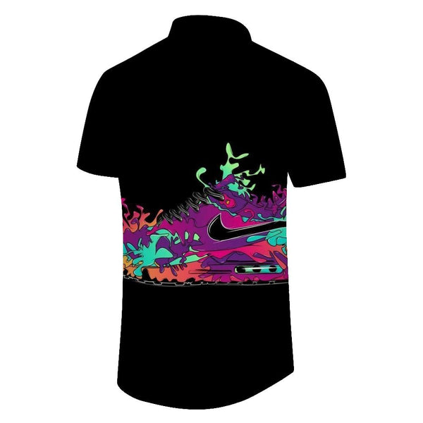 
Colorful trendy shoes print pattern men's shirt casual button short sleeve shirt fun party fashion men's clothing
                