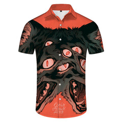 Hawaiian Men's Shirt Anime Shirt Cartoon Short Sleeve Top Summer Casual Men's Wear Street Animal Cat Retro 3D Digital Printing Pattern