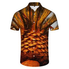 Oversized Pineapple Cool Art Men's Casual Button Short Sleeve Hawaiian Shirt Beach Top