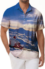 Trendy snowboard men's casual button-down Hawaiian shirt tropical summer outfit men's vintage beachwear