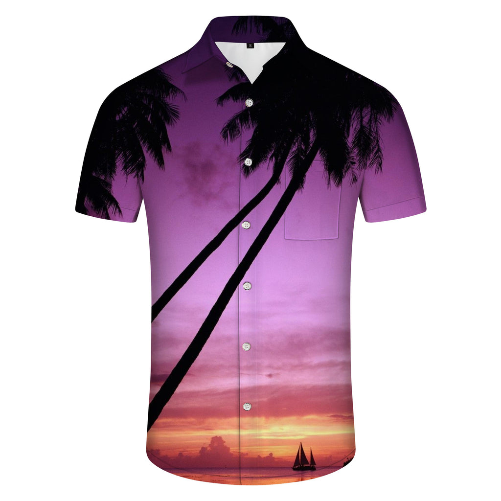 
New Beach Casual Style Men's Pattern Short Sleeve Button Shirt Casual Vacation Seaside Summer Fashion Shirt Button Shirt
                